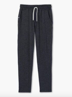 Vuori Men's Dark Charcoal Heather Joggers with White Drawstring